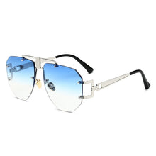 Carica l'immagine nel visualizzatore di Gallery, 2023 Occhiali da sole con lenti sfumate pilota Occhiali da sole pilota senza montatura unisex per uomo Occhiali da esterno UV400 Gafas De Sol 