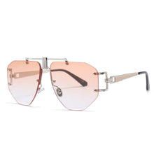 Carica l'immagine nel visualizzatore di Gallery, 2023 Occhiali da sole con lenti sfumate pilota Occhiali da sole pilota senza montatura unisex per uomo Occhiali da esterno UV400 Gafas De Sol 