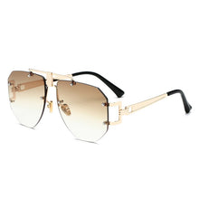 Carica l'immagine nel visualizzatore di Gallery, 2023 Occhiali da sole con lenti sfumate pilota Occhiali da sole pilota senza montatura unisex per uomo Occhiali da esterno UV400 Gafas De Sol 