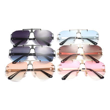 Carica l'immagine nel visualizzatore di Gallery, 2023 Occhiali da sole con lenti sfumate pilota Occhiali da sole pilota senza montatura unisex per uomo Occhiali da esterno UV400 Gafas De Sol 