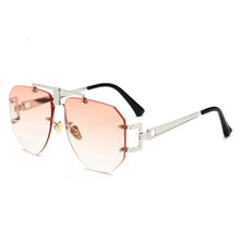 Carica l'immagine nel visualizzatore di Gallery, 2023 Occhiali da sole con lenti sfumate pilota Occhiali da sole pilota senza montatura unisex per uomo Occhiali da esterno UV400 Gafas De Sol 