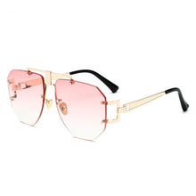 Carica l'immagine nel visualizzatore di Gallery, 2023 Occhiali da sole con lenti sfumate pilota Occhiali da sole pilota senza montatura unisex per uomo Occhiali da esterno UV400 Gafas De Sol 