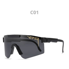 Load image into Gallery viewer, 2022 Pit Viper Flat Top Sun Glasses TR90 Blue Frame Mirrored Lens Windproof Sport Polarized Sunglasses For Men UV400 with Case