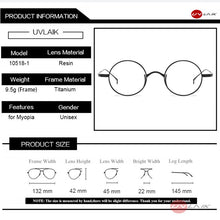 Load image into Gallery viewer, 2024 Pure Titanium Glasses Frame Men Vintage Round Optical Myopia Prescription Eyeglasses Women  Brand Retro Small Eyewear