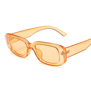 2022 Rectangle Sunglasses Women Brand Designer Narrow Frame Glasses Pink Leopard Smalll Sun Glasses