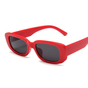 2022 Rectangle Sunglasses Women Brand Designer Narrow Frame Glasses Pink Leopard Smalll Sun Glasses