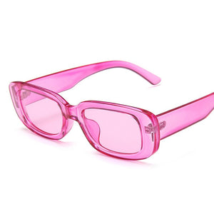 2022 Rectangle Sunglasses Women Brand Designer Narrow Frame Glasses Pink Leopard Smalll Sun Glasses
