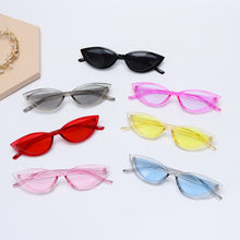 Carica l&#39;immagine nel visualizzatore di Gallery, 2023 Retro Black Cat Eye Sexy Sunglasses Small Frame Narrow Side Summer Ladies Shades Trending Streetwear Eyewear UV400