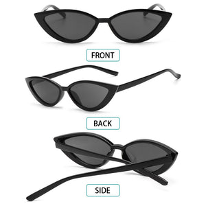 2023 Retro Black Cat Eye Sexy Sunglasses Small Frame Narrow Side Summer Ladies Shades Trending Streetwear Eyewear UV400