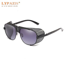 Load image into Gallery viewer, 2022 Retro Gothic Steampunk Sunglasses with Side Shileds Mens Womens Vintage Aviation Round Metal Shades  Punk Glasses