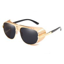 Load image into Gallery viewer, 2022 Retro Gothic Steampunk Sunglasses with Side Shileds Mens Womens Vintage Aviation Round Metal Shades  Punk Glasses