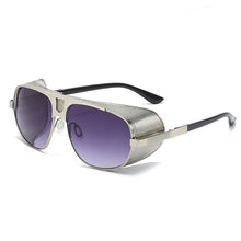 Load image into Gallery viewer, 2022 Retro Gothic Steampunk Sunglasses with Side Shileds Mens Womens Vintage Aviation Round Metal Shades  Punk Glasses
