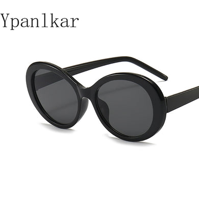 2023 Retro Small Oval Sunglasses Women Jelly Orange Green Eyewear Shades UV400 Men Gray Pink Gradient Sun Glasses