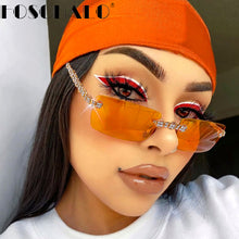 Load image into Gallery viewer, 2023 Retro Sunglasses Women Brand Designer Diamond Rimless Sun Glasses Shades Rhinestone Lens Ladies Frameless Eyeglasses