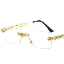 Load image into Gallery viewer, 2023 Retro Sunglasses Women Brand Designer Diamond Rimless Sun Glasses Shades Rhinestone Lens Ladies Frameless Eyeglasses