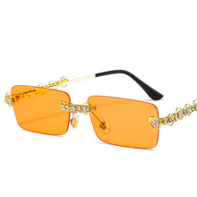 Load image into Gallery viewer, 2023 Retro Sunglasses Women Brand Designer Diamond Rimless Sun Glasses Shades Rhinestone Lens Ladies Frameless Eyeglasses