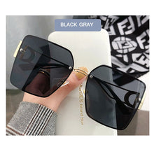 Carica l&#39;immagine nel visualizzatore di Gallery, 2023 Rimless Square Sunglasses Big Box Sunglasses Women Moda Mujer Lunette De Soleil Femme Brown Glasses Zonnebril Dames
