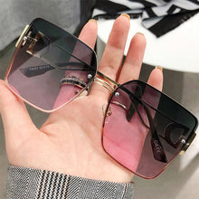 Carica l&#39;immagine nel visualizzatore di Gallery, 2023 Rimless Square Sunglasses Big Box Sunglasses Women Moda Mujer Lunette De Soleil Femme Brown Glasses Zonnebril Dames