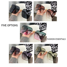 Carica l&#39;immagine nel visualizzatore di Gallery, 2023 Rimless Square Sunglasses Big Box Sunglasses Women Moda Mujer Lunette De Soleil Femme Brown Glasses Zonnebril Dames