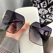 Carica l&#39;immagine nel visualizzatore di Gallery, 2023 Rimless Square Sunglasses Big Box Sunglasses Women Moda Mujer Lunette De Soleil Femme Brown Glasses Zonnebril Dames