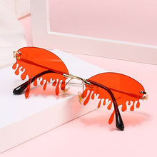 Load image into Gallery viewer, 2023 Rimless Sunglasses Women  Vintage Unique Tears Shape Steampunk Sunglasses Female Gafas Shades UV400 Oculos Feminino
