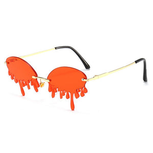 2023 Rimless Sunglasses Women  Vintage Unique Tears Shape Steampunk Sunglasses Female Gafas Shades UV400 Oculos Feminino