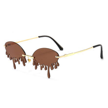 Load image into Gallery viewer, 2023 Rimless Sunglasses Women  Vintage Unique Tears Shape Steampunk Sunglasses Female Gafas Shades UV400 Oculos Feminino