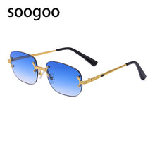 Load image into Gallery viewer, 2023 Round Vintage Sunglasses Men Brand Designer Rimless Sun Glasses Shades Cutting Lens  Frameless Eyeglasses UV400