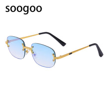 Load image into Gallery viewer, 2023 Round Vintage Sunglasses Men Brand Designer Rimless Sun Glasses Shades Cutting Lens  Frameless Eyeglasses UV400