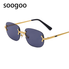 Load image into Gallery viewer, 2023 Round Vintage Sunglasses Men Brand Designer Rimless Sun Glasses Shades Cutting Lens  Frameless Eyeglasses UV400