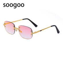 Load image into Gallery viewer, 2023 Round Vintage Sunglasses Men Brand Designer Rimless Sun Glasses Shades Cutting Lens  Frameless Eyeglasses UV400