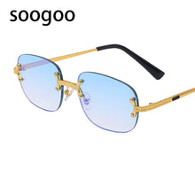Load image into Gallery viewer, 2023 Round Vintage Sunglasses Men Brand Designer Rimless Sun Glasses Shades Cutting Lens  Frameless Eyeglasses UV400