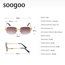 Load image into Gallery viewer, 2023 Round Vintage Sunglasses Men Brand Designer Rimless Sun Glasses Shades Cutting Lens  Frameless Eyeglasses UV400