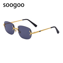 Load image into Gallery viewer, 2023 Round Vintage Sunglasses Men Brand Designer Rimless Sun Glasses Shades Cutting Lens  Frameless Eyeglasses UV400