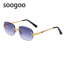 Load image into Gallery viewer, 2023 Round Vintage Sunglasses Men Brand Designer Rimless Sun Glasses Shades Cutting Lens  Frameless Eyeglasses UV400