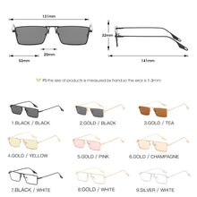 Load image into Gallery viewer, 2023 Samll Rectangle Sunglasses Women Men Trendy Square Metal Frame Sun Glasses Shades Female Eyewear UV400