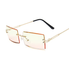 Load image into Gallery viewer, 2023 Small Rectangle Sunglasses Women Rimless Square Sun Glasses for Women Summer Style Female Uv400 Pink Brown