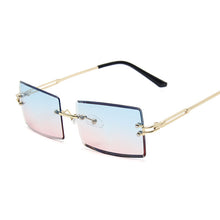Load image into Gallery viewer, 2023 Small Rectangle Sunglasses Women Rimless Square Sun Glasses for Women Summer Style Female Uv400 Pink Brown