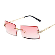 Load image into Gallery viewer, 2023 Small Rectangle Sunglasses Women Rimless Square Sun Glasses for Women Summer Style Female Uv400 Pink Brown