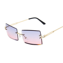 Load image into Gallery viewer, 2023 Small Rectangle Sunglasses Women Rimless Square Sun Glasses for Women Summer Style Female Uv400 Pink Brown