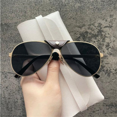 2023 Small-face frame -- big-box frog Beach star metal gold glasses Designer similar sunglasses UV400