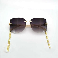 Load image into Gallery viewer, 2023 Sqaure Sunglasses Gold Chain  Brand Designer Sun Glasses Women Big Shades UV400 Vintage Eyewear Gafas Goggle