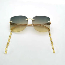 Load image into Gallery viewer, 2023 Sqaure Sunglasses Gold Chain  Brand Designer Sun Glasses Women Big Shades UV400 Vintage Eyewear Gafas Goggle