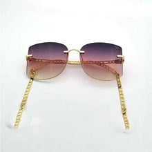 Load image into Gallery viewer, 2023 Sqaure Sunglasses Gold Chain  Brand Designer Sun Glasses Women Big Shades UV400 Vintage Eyewear Gafas Goggle