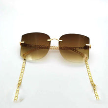 Load image into Gallery viewer, 2023 Sqaure Sunglasses Gold Chain  Brand Designer Sun Glasses Women Big Shades UV400 Vintage Eyewear Gafas Goggle