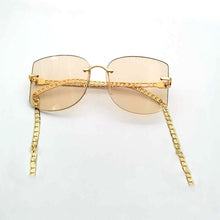 Load image into Gallery viewer, 2023 Sqaure Sunglasses Gold Chain  Brand Designer Sun Glasses Women Big Shades UV400 Vintage Eyewear Gafas Goggle
