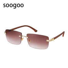 Load image into Gallery viewer, 2023 Square Rimless Sunglasses Men Vintage  Brand Designer Sun Glasses Women Rectangle Diamond Eyeglasses UV400