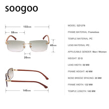Load image into Gallery viewer, 2023 Square Rimless Sunglasses Men Vintage  Brand Designer Sun Glasses Women Rectangle Diamond Eyeglasses UV400