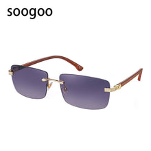 Load image into Gallery viewer, 2023 Square Rimless Sunglasses Men Vintage  Brand Designer Sun Glasses Women Rectangle Diamond Eyeglasses UV400
