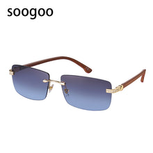Load image into Gallery viewer, 2023 Square Rimless Sunglasses Men Vintage  Brand Designer Sun Glasses Women Rectangle Diamond Eyeglasses UV400